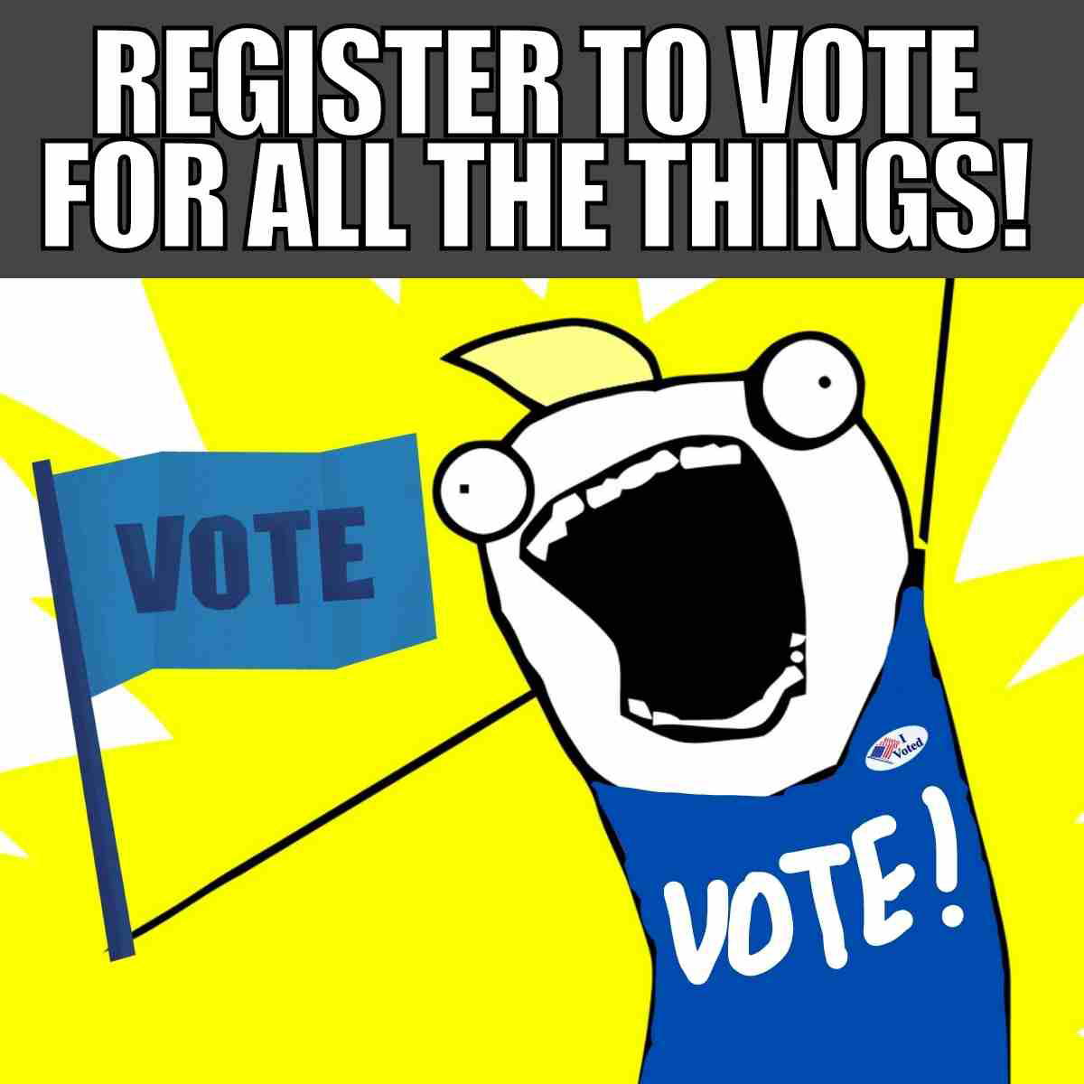 register to vote meme register to vote for all the things