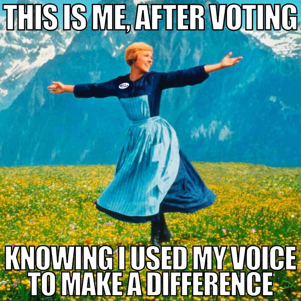 voting meme this is me after voting knowing i use my voice to make a difference