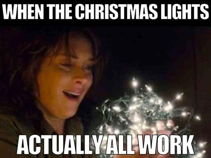 christmas lights meme funny when to christmas lights actually all work stranger things