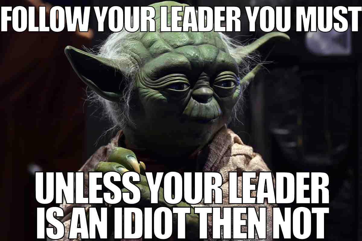 follow your leader meme follow your leader meme: follow your leader you must unless your leader is an idiot then not