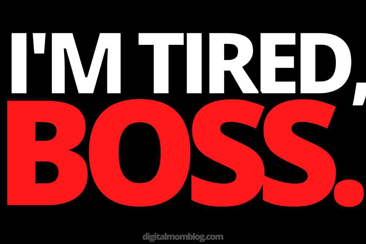im tired boss meme A humorous meme with the bold text 'I'M TIRED, BOSS' in contrasting white and red letters, capturing the essence of endofweek exhaustion vibes.
