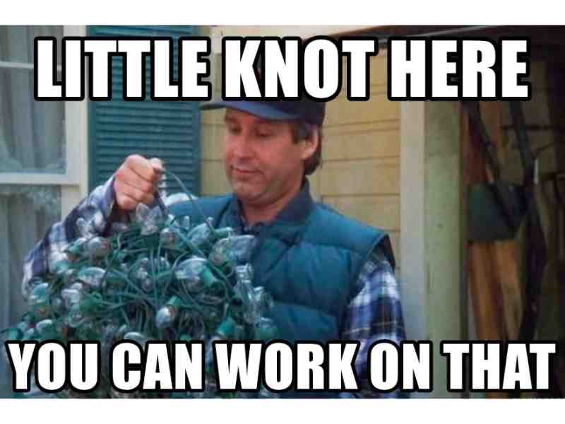 tangled christmas lights meme little knot here you can work on this