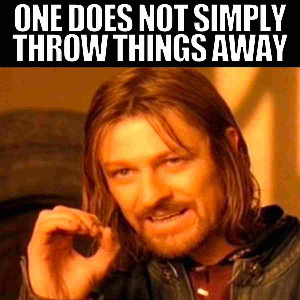 throw away meme one does not simply throw things away