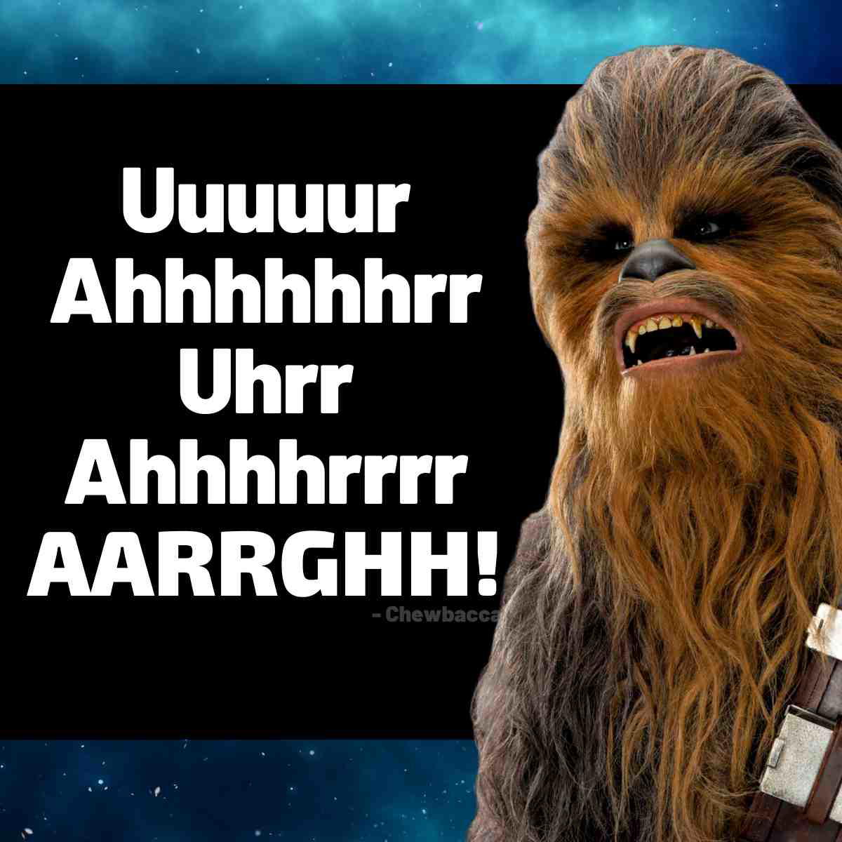 chewbacca quote star wars ahhhhhr uhrr ahhhrrrr arrrghhh! chewbacca quote star wars