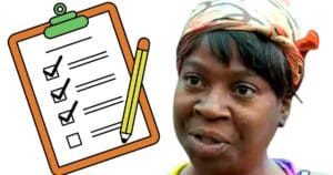 Comical meme of a perplexed woman beside a checklist, capturing the chaotic energy of New Year's resolutions yet to be tackled.