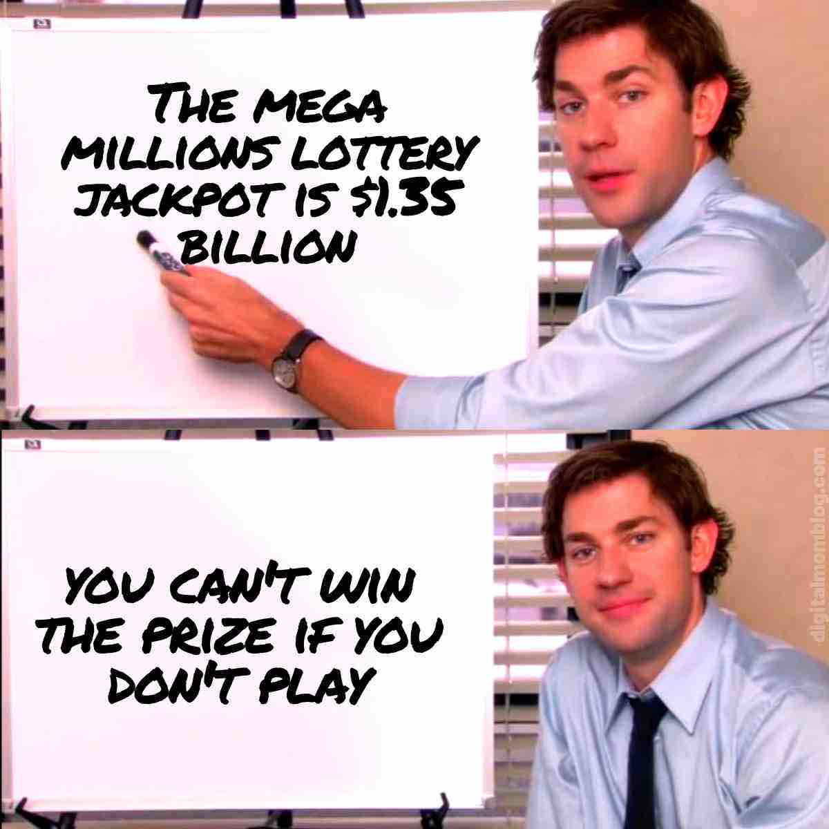 mega millions meme the mega millions lottery jackpot is .35 billion dollars. You can't win if you don't play.