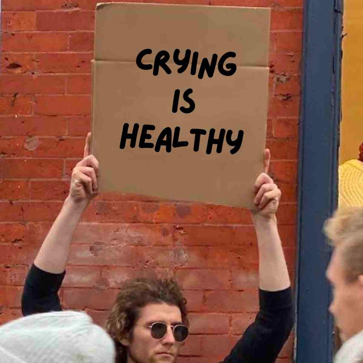 meme crying crying is healthy