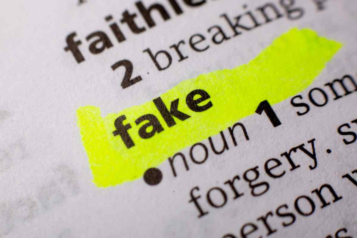 fake quotes about people Meme image highlighting the word 'fake' in bright yellow on a dictionary page, possibly poking fun at inauthenticity.