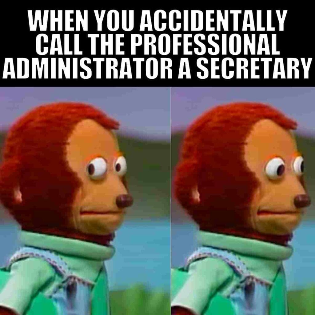 secretary meme secretary meme: when you accidentally call the professional administrator a secretary