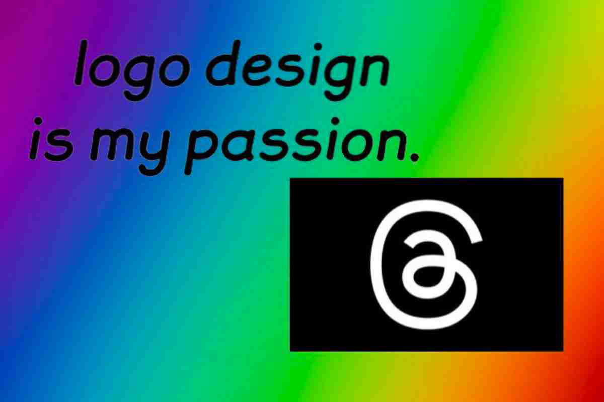 threads logo meme Hilarious meme with a rainbow background and text saying 'logo design is my passion,' featuring a laughably simplistic and quirky logo design.