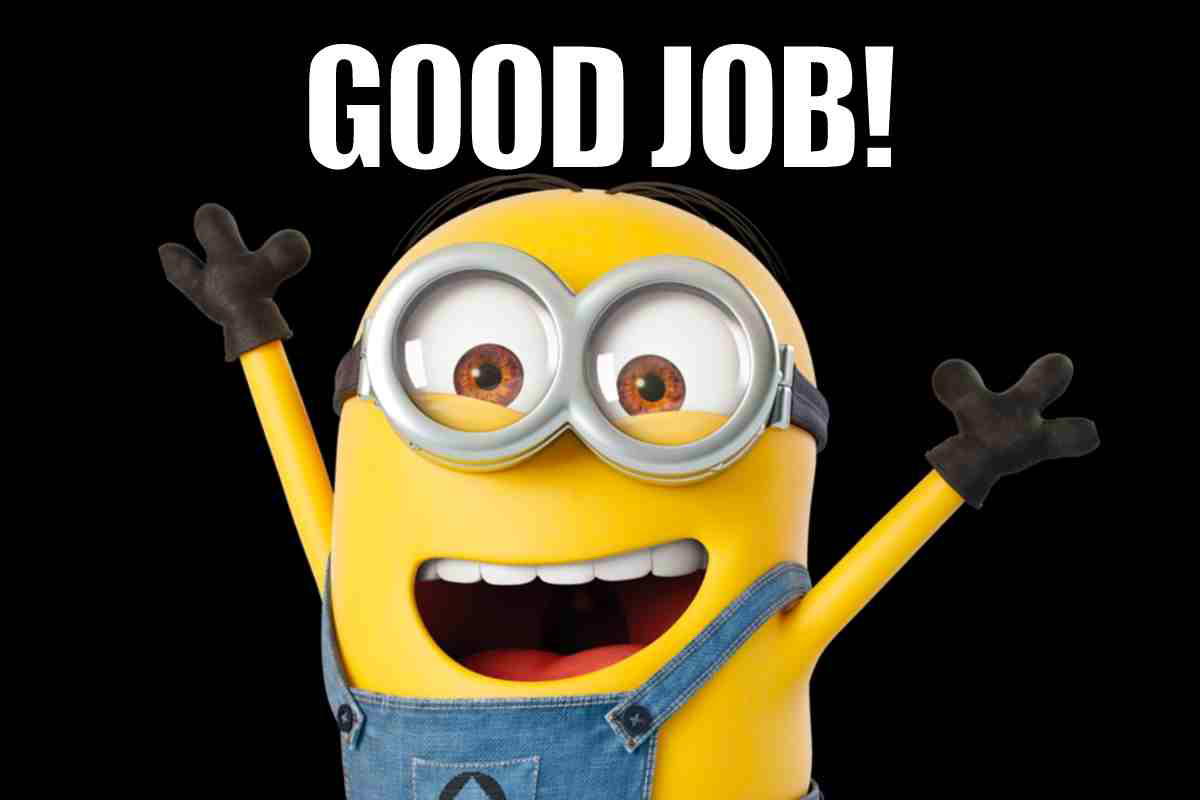 good job meme Meme of an excited minion cheering with the text 'GOOD JOB!' above, perfectly capturing that all-too-rare praise moment at work.