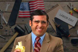 steve carrell laughing labor day memes