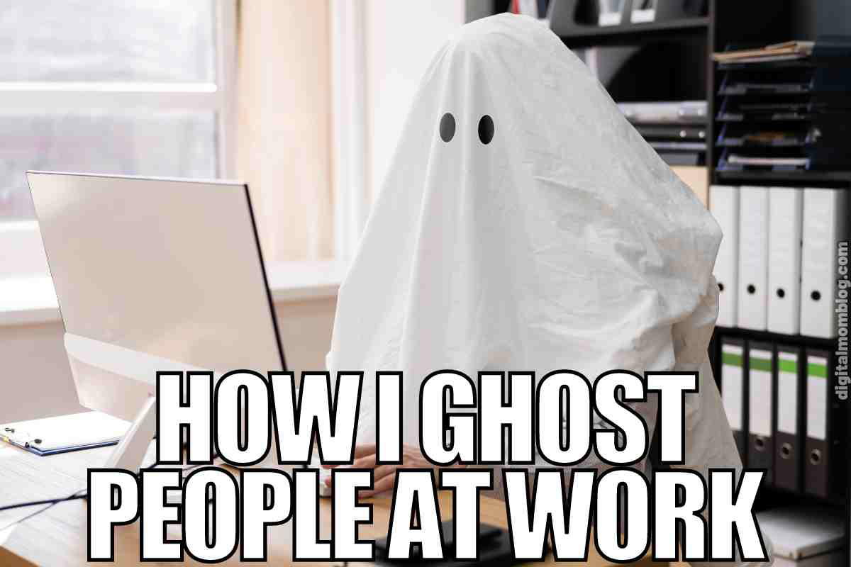 ghost work meme Meme featuring a person at a desk covered in a ghost costume, humorously captioned 'How I Ghost People at Work.'