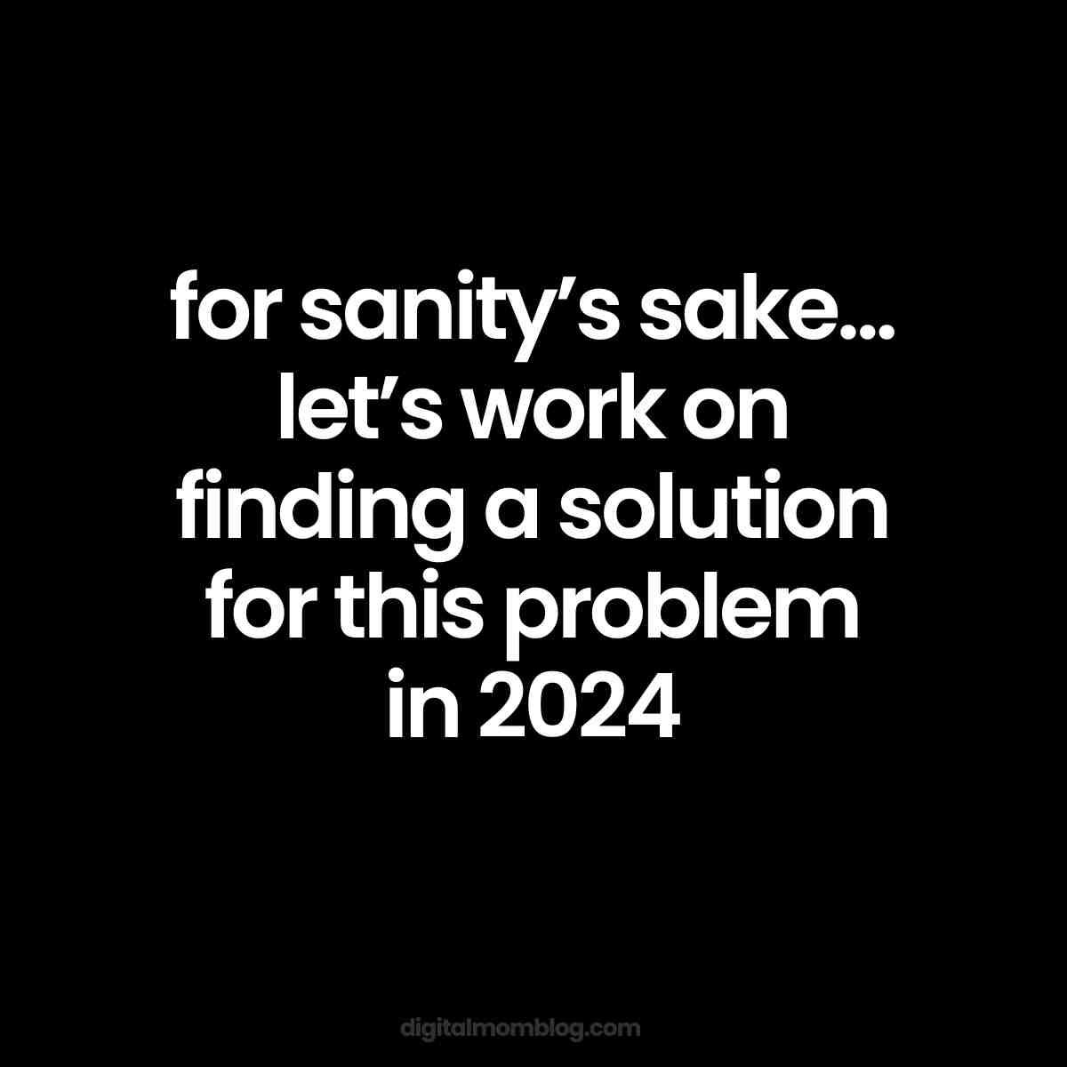 2024 problems meme funny meme asking for sanity's sake to find a solution to the problem in 2024 not in 2024.