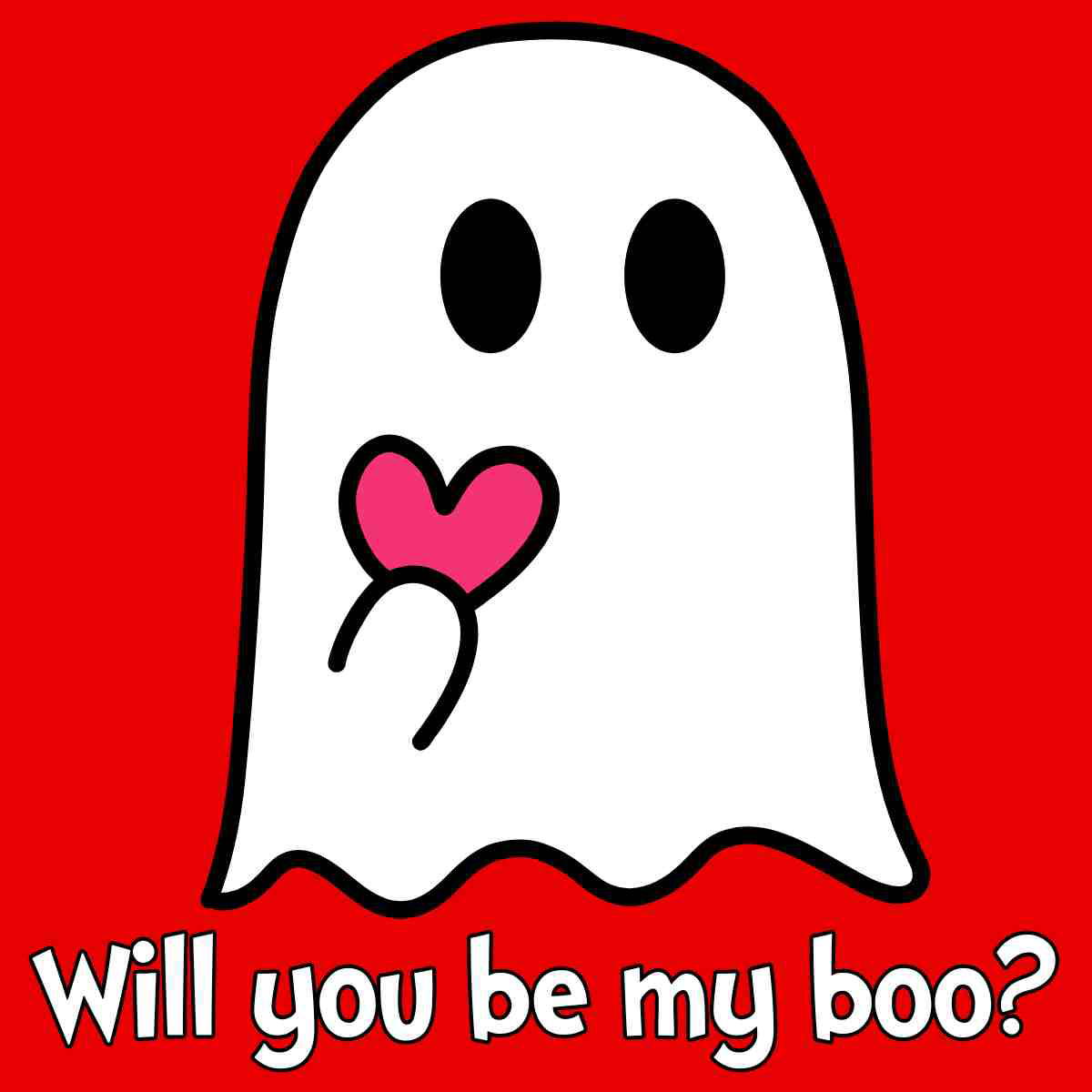 will you be my valentine meme for her Cartoon ghost holding a heart, with the text 'Will you be my boo?' in a playful Valentine's Day meme style.