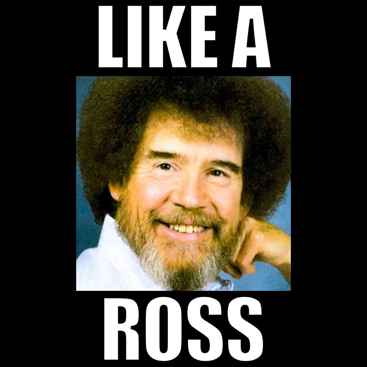 like a bob ross meme bob ross meme featuring a headshot of bob with the words like a ross mocking the like a boss meme