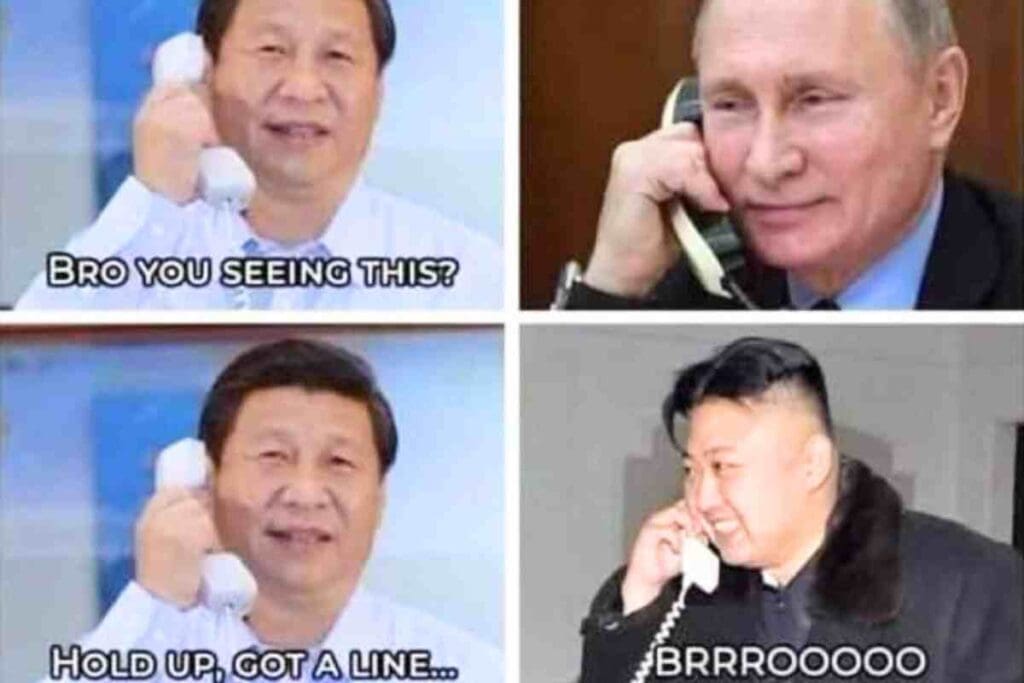 funny us presidential debate meme putin foriegn leaders on the phone talking about the debate kim jongum putin