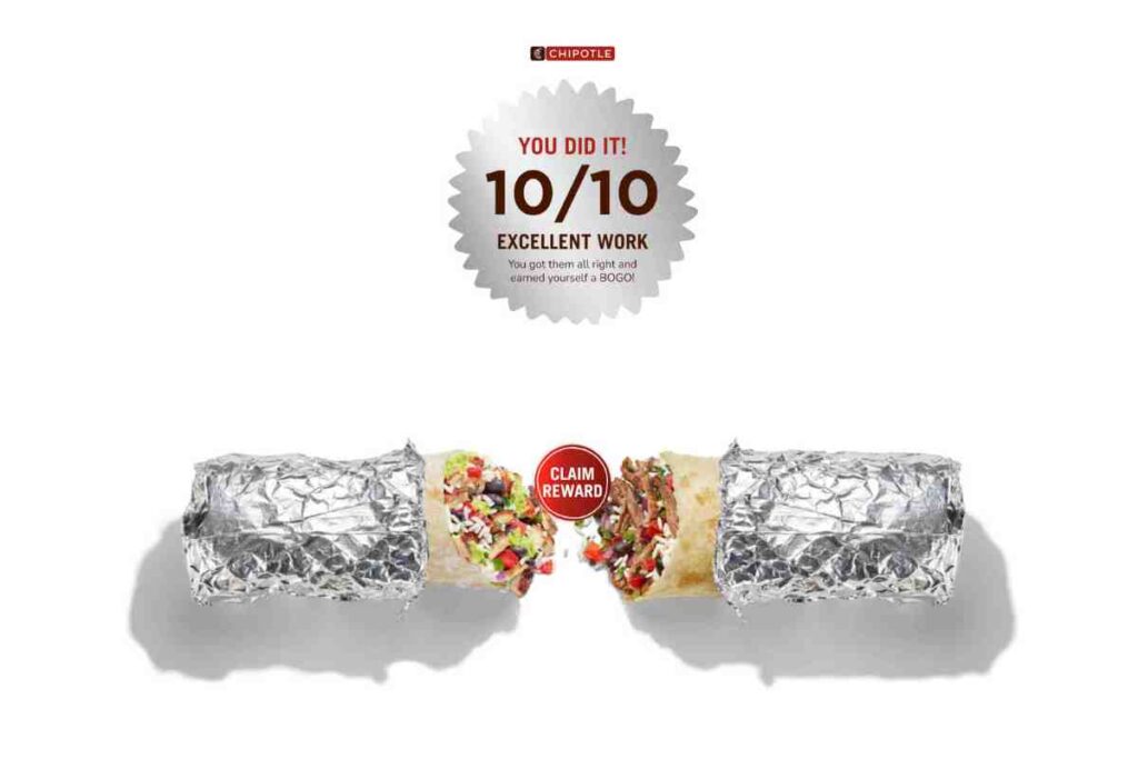 bogo chipotle coupon iq free bogo chipotle copon after answering 10/10 chipotle iq questions