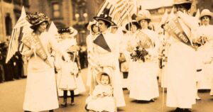 vintage womens right parade photo to celebrate women's equality day