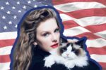 taylor swift swifties memes taylor holding cat behind usa flag