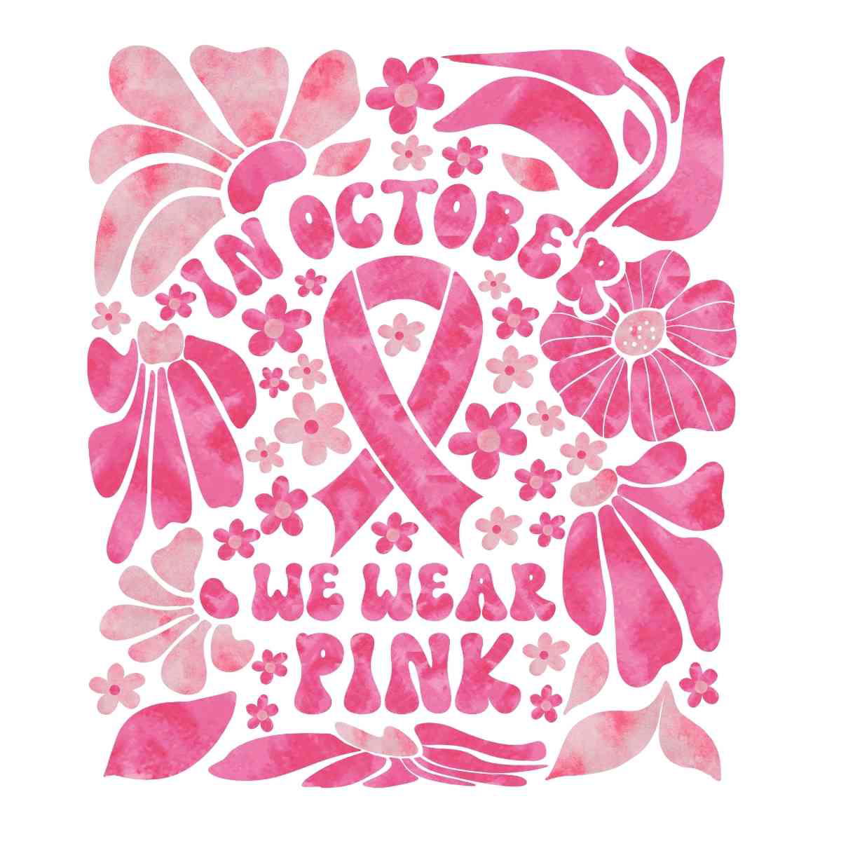 wear pink breast cancer awareness meme floral boho in october we wear pink for breast cancer awareness