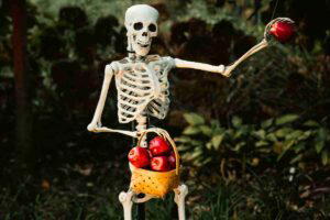 halloween skeletons yard ideas feature image