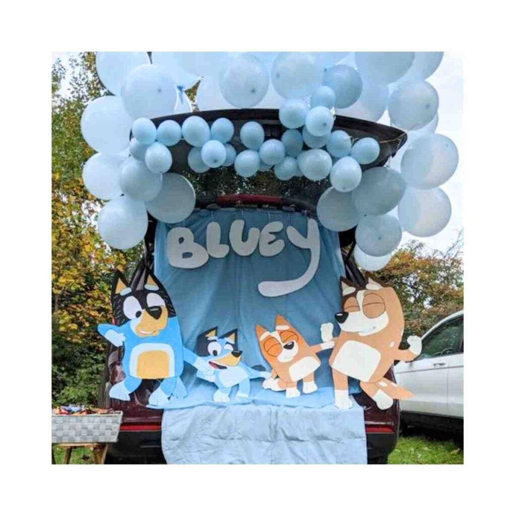 fun trunk or treat bley halloween idea bluey trunk or treat booth