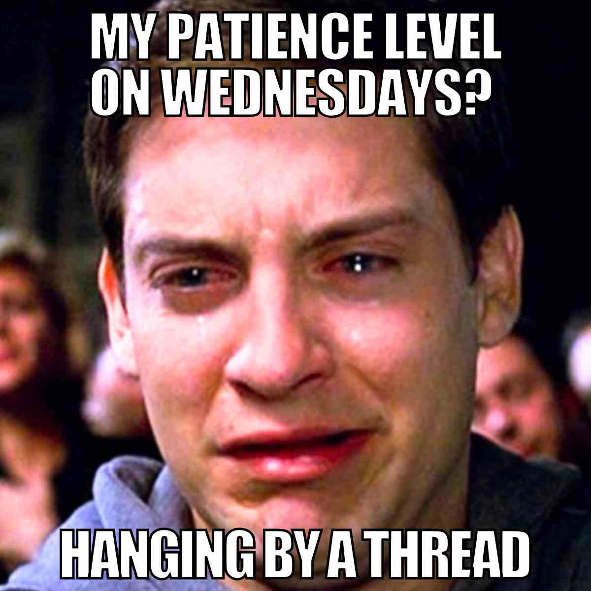 patience on wednesday meme Sarcastic Wednesday meme about patience at work.