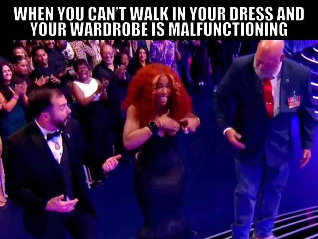 2025 ama sza meme SZA wardrobe malfunction made into a hilarious relatable 2025 AMA meme