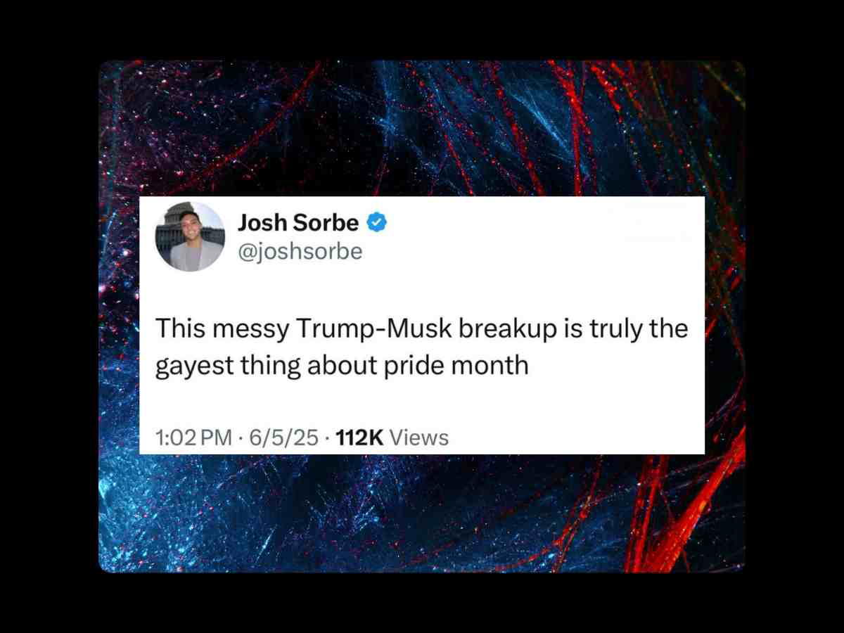 trump vs elon musk gay meme Funny meme saying that this messy Trump-Musk breakup is truly the gayest thing about pride month